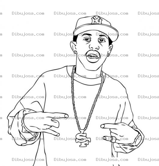 Dibujo para colorear Cholo Rapero Para Pintar Y Colorear Regetonero Blinblinero