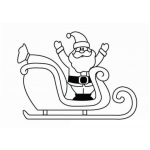 Dibujo para colorear Dibujo De Santaclaus En Su Trineo Saludando Para Pintar Y Colorear