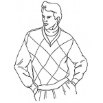Dibujo para colorear Dibujo De Un Modelo Masculino Para Pintar Y Colorear Sueter De Hombre