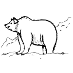 Dibujo para colorear Dibujo De Una Osa En Una Montana Para Pintar Y Colorear