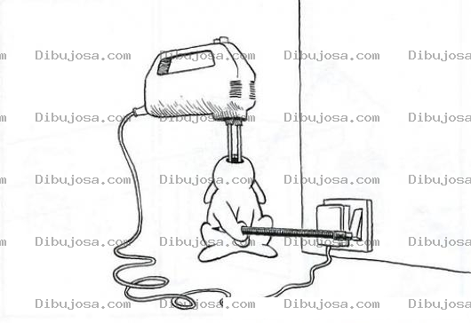 Dibujo para colorear Conejo Suicida Para Pintar Y Colorear