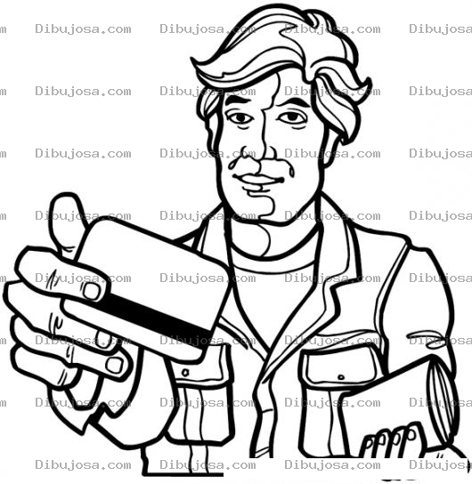 Dibujo para colorear Dibujo De Hombre Con Tarjeta De Credito Para Pintar Y Colorear