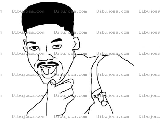 Dibujo para colorear Dibujo Del Principe Del Rap Para Pintar Y Colorear A Will Smith Joven