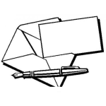 Dibujo para colorear Dibujo De Una Carta Con Una Pluma Para Pintar Y Colorear