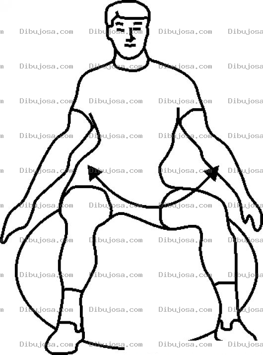 Dibujo para colorear Dibujo De Entrenador Personal Hacinedo Ejercicios Sobre Una Pelota Inflable Para Pintar Y Colorear