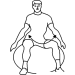 Dibujo para colorear Dibujo De Entrenador Personal Hacinedo Ejercicios Sobre Una Pelota Inflable Para Pintar Y Colorear