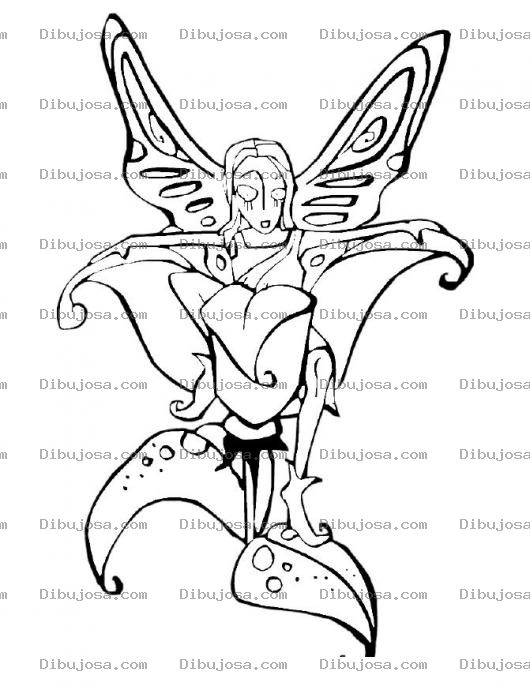 Dibujo para colorear Dibujo De Hada De Los Cuentos Para Pintar Y Colorear