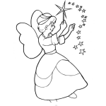 Dibujo para colorear Colorear Hada Madrina Con Varita Magica