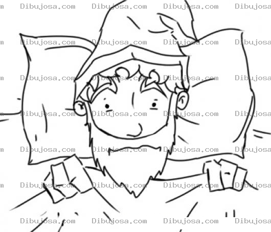 Dibujo para colorear Santa Claus En Cama Dibujo De Santaclaus Enfermo Acostado Para Pintar Y Colorear A Santa Enchamarrado