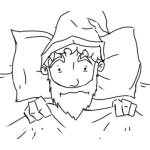 Dibujo para colorear Santa Claus En Cama Dibujo De Santaclaus Enfermo Acostado Para Pintar Y Colorear A Santa Enchamarrado