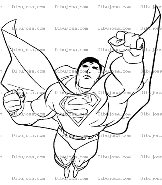 Dibujo para colorear Dibujo De Superman Volando Para Colorear