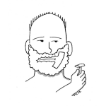 Dibujo para colorear Dibujo De Hombre Rasurandose La Barba Con Una Maquina De Afeitar Usando La Mejor Marca Prestobarba Gillette