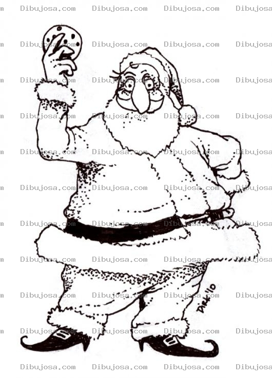 Dibujo para colorear Dibujo De Santaclaus Con Una Galleta Chocochip Chips A Joy
