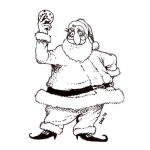 Dibujo para colorear Dibujo De Santaclaus Con Una Galleta Chocochip Chips A Joy