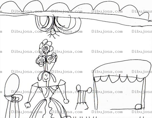 Dibujo para colorear Dibujo Del Cuarto De Una Princesa Con Su Tocador Un Vestido Extra Y Su Cama Para Pintar Y Colorear Dibujo Creado Por Hanna Alexandra B.G. En Abril Del 2013