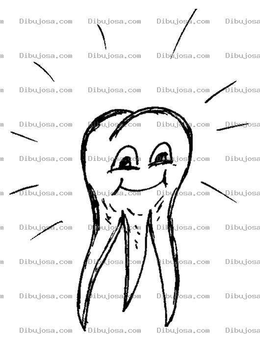 Dibujo para colorear Muela Saludable Dibujo De Muelita Feliz Y Limpia Para Pintar Y Colorear