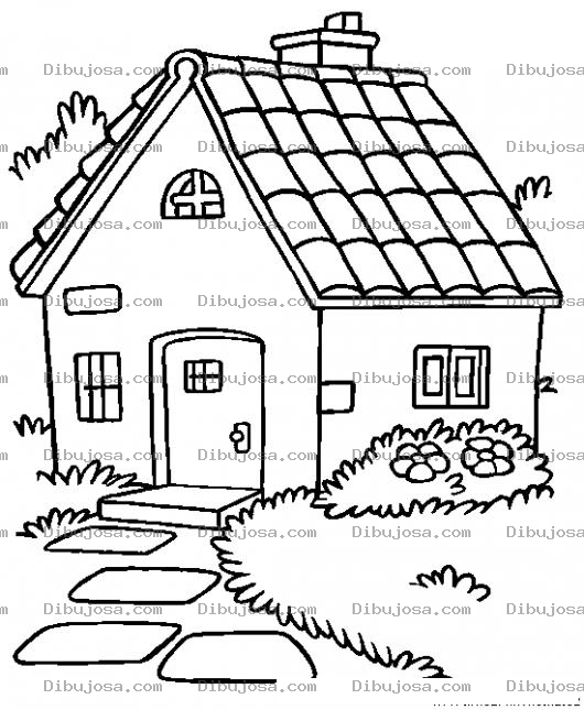 Dibujo para colorear Dibujo De Una Casita De Campo Para Pintar Y Colorear