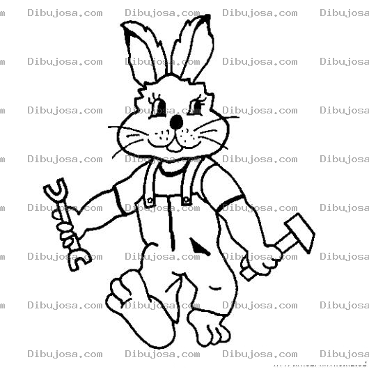 Dibujo para colorear Conejomecanico Dibujo De Conejo Mecanico Para Pintar Y Colorear Mecanicoconejo