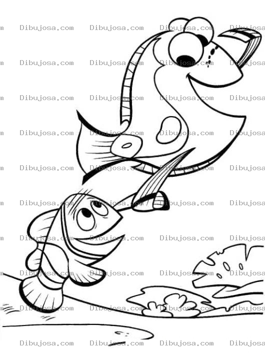 Dibujo para colorear Dibujo De Nemo Con Su Papa Para Pintar Y Colorear