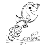 Dibujo para colorear Dibujo De Nemo Con Su Papa Para Pintar Y Colorear