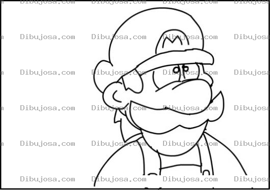 Dibujo para colorear Dibujo Del Busto De Mario Bros Para Pintar Y Colorear