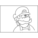 Dibujo para colorear Dibujo Del Busto De Mario Bros Para Pintar Y Colorear