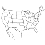Dibujo para colorear Dibujo Del Mapa De Estados Unidos Y Mexico Para Pintar Y Colorear