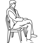 Dibujo para colorear Hombre Sentado Con Pierna Cruzada Para Pintar Y Colorear