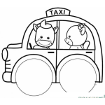 Dibujo para colorear Taxi De Animalitos Para Pintar Y Colorear