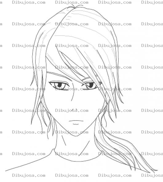 Dibujo para colorear Dibujo De Chica Seria Para Pintar Y Colorear