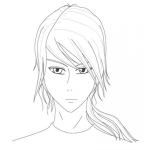 Dibujo para colorear Dibujo De Chica Seria Para Pintar Y Colorear