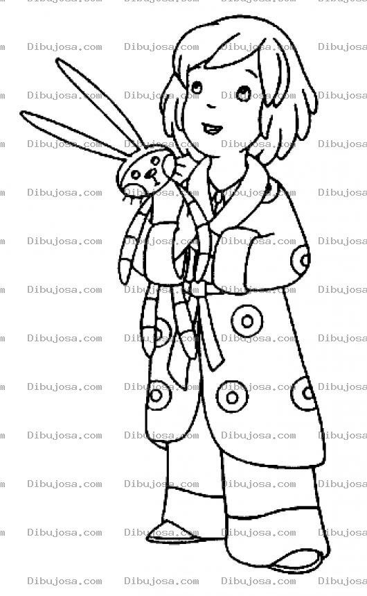 Dibujo para colorear Dibujo De Nina Con Pijama Para Pintar Y Colorear