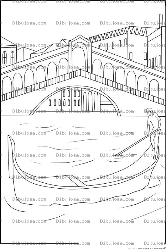 Dibujo para colorear Dibujo Del Rio De Venecia Para Pintar Y Colorear