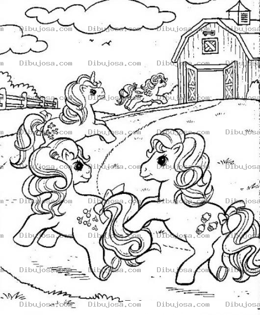 Dibujo para colorear Colorear+little+ponies+dibujo+de+4+ponis+para+pintar+y+colorear+ponys