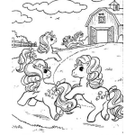 Dibujo para colorear Colorear+little+ponies+dibujo+de+4+ponis+para+pintar+y+colorear+ponys