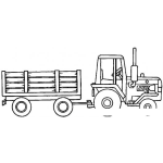 Dibujo para colorear Tractor Con Carreton Para Pintar Y Colorear