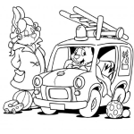 Dibujo para colorear Dibujo De Conejos Bomberos Para Pintar Y Colorear