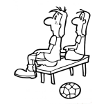 Dibujo para colorear Colorear Futbolistas Aguateros Sentados En Banca Deseando Ser Titulares