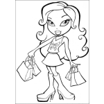 Dibujo para colorear Colorear Bratz De Compras De Shopping