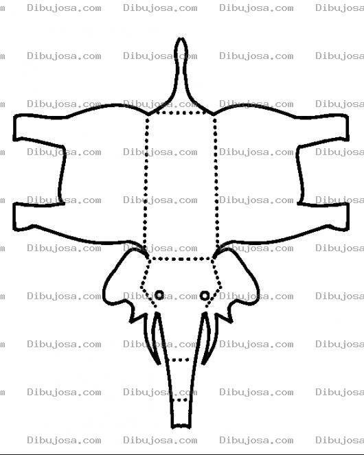 Dibujo para colorear Elefante 3d Para Recortar Pintar Y Colorear