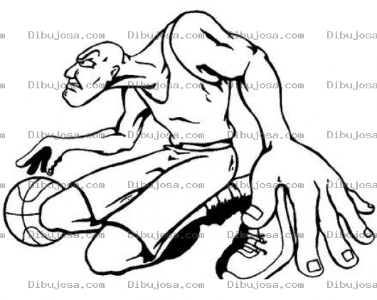Dibujo para colorear Basquetbolista Rudo Para Pintar Y Colorear