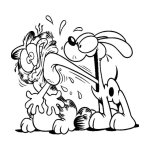 Dibujo para colorear Lenguetazo De Odie A Garfield Para Pintar Y Colorear