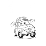 Dibujo para colorear Colorear carro con gorra