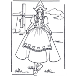 Dibujo para colorear Dibujo De Chica Alemana Campesina Para Pintar Y Colorear
