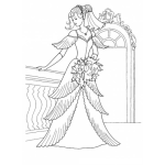 Dibujo para colorear Vestido De Novia Divino Para Pintar Y Colorear