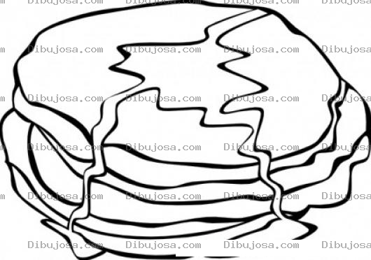 Dibujo para colorear Dibujo De Panqueques Con Miel Para Pintar Y Colorear Ricos Pankekes