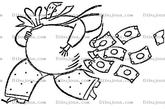 Dibujo para colorear Saco De Dinero Roto Para Pintar Y Colorear