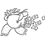 Dibujo para colorear Saco De Dinero Roto Para Pintar Y Colorear