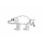 Dibujo para colorear Perro Pedorro Y Flatulento Para Pintar Y Colorear A Un Chucho Tirandose Pedos