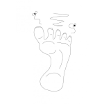 Dibujo para colorear Dibujo De La Planta De Un Pie Sucio Y Maloliente Con Moscas Para Pintar Y Colorear Un Pie Shuco Y Hedeondo